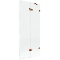 Mexen Lunar badwand 2-delig rechts 80 x 150 , transparant, roze goud - 897-080-100-60-00-P