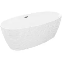 Mexen Lira vrijstaande badkuip patroon 170 x 80 , wit, overloop gun metal - 52831708000-95