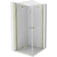 Mexen Mist-F Duo opvouwbare douchecabine 110 x 110 , transparant, goud - 8A6-110L-110P-50-00