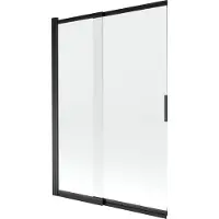 Mexen Fox badwand 2-delige schuif 120 x 150 , transparant, zwart - 891-120-002-70-00