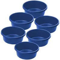 Kadax mortelbak, bouwemmer, mortelbak met handgrepen, mortelemmer van kunststof, ronde emmer voor bouwplaats, tuin, stabiele wateremmer, cementemmer, poetsemmer (6, 11,5 l)