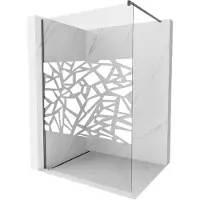 Mexen Kioto douchewand Walk-in 80 x 200 , wit patroon 8 mm, geborsteld gun grijs - 800-080-101-66-85