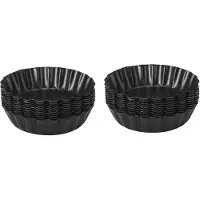 Torribaly Eiertaartvormen, 3 Inch Taartvormpjes Verwijderbare Bodem, Cupcake Cake Muffinvorm Tin Pan Bakken Tool (20 Stuks)