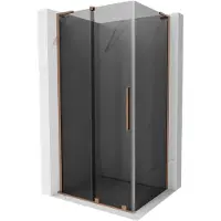 Mexen Velar L schuifdouchecabine 110 x 80 , grafiet, geborsteld koper - 871-110-080-43-65