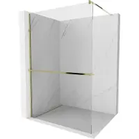 Mexen Kioto+ douchewand met plank Walk-in 75 x 200 , transparant, goud - 800-075-121-50-00