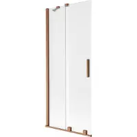 Mexen Velar badwand 2-delig schuifbaar 80 x 150 cm, ijs, geborsteld koper - 896-080-000-31-65