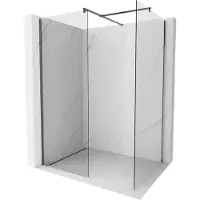 Mexen Kioto Douchewand Walk-in 100 x 80 , transparant, geborsteld geweergrijs - 800-100-202-66-00-080