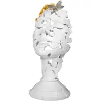 Torribaly Europees Retro Abstract Menselijk Gezicht Hol Masker Ornamenten Huis Veranda Woonkamer Decoratie Hars Ambachten Wit