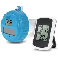 Melitt Zwembadthermometer, Drijvend, Digitale, Draadloze, Waterdichte Thermometer met Binnentemperatuur voor Zwembad, Koude Plug