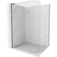 Mexen Kioto-R L gebogen inloopdouchewand 120 x 200 , transparant, geweergrijs geborsteld - 800-120-103-66-06