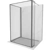 Mexen Kioto douchewand Walk-in 120 x 120 x 40 , zwarte lijst, geweer metaal - 800-120-120-221-95-70-040