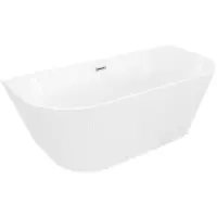 Mexen Oris vrijstaand geribbeld bad 170 x 80 , wit, chroom overloop - 52871708000-01