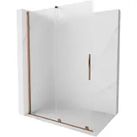 Mexen Velar schuifbare inloopdouchewand 140 x 200 , matglas 8 mm, roze goud - 871-140-000-33-60