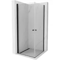 Mexen Pretoria Duo scharnierende douchecabine 100 x 100 , transparant, zwart - 852-100-100-70-00-02