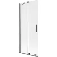 Mexen Velar 2-delige uitschuifbare badwandscherm 80 x 150 cm, ijs, geborsteld grijs pistool - 896-080-000-31-66