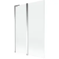 Mexen Mist L badwand 2-delig 120 x 150 , transparant, chroom - 8A9L-120-011-01-00