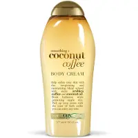 OGX Smoothing + Coconut Coffee Body Cream – Intensief hydraterende en voedende bodycrème met exotische koffie en kokosolie - 577 ml
