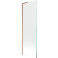 Mexen Next L badwand 1-delig 60 x 150 , transparant, geborsteld koper - 895-060-000-03-00-65