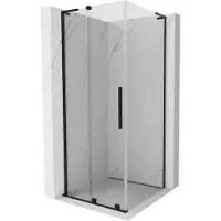 Mexen Velar L douchecabine schuifdeur 100 x 100 , transparant, zwart - 871-100-100-03-70