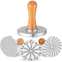 Typecat 3 stuks koekjesstempels metalen persmal met houten handvat voor doe-het-zelf bakken, taarten en gebaksvormpjes