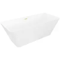 Mexen Velo Slim vrijstaande badkuip 170 x 75 , wit, geborsteld goud overloop - 52811707500-55