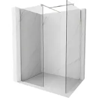 Mexen Kioto douchewand Walk-in 160 x 105 , transparant, geborsteld nikkel - 800-160-202-97-00-105