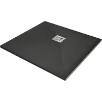 Mexen Stone+ composiet douchebak vierkant 80 x 80 , antraciet - 44718080