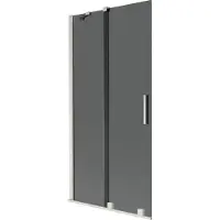 Mexen Velar badwand 2-vleugelig schuifbaar 95 x 150 , grafiet, geborsteld nikkel - 896-095-000-41-97