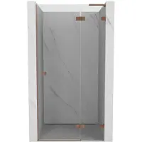 Mexen Lunar L draaideur douchedeur rechts 75 , transparant, geborsteld koper - 834L-075-000-65-00-P