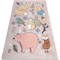 Rugsx Tapijt FUN Forester voor kinderen, dieren, bos beige 180x270 cm