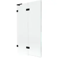 Mexen Lunar L badscherm 2-delig links 100 x 150 , transparant, zwart - 897L-100-100-70-00-L