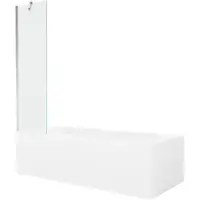 Mexen Vega rechthoekig bad 150 x 70 met ombouw en 1-delig scherm 50 , transparant, chroom - 550115070X9505000001