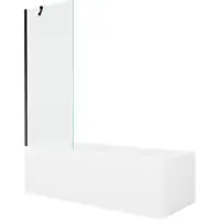 Mexen Cubik rechthoekig bad 160 x 70 met ombouw en 1-deurs scherm 70 , transparant, zwart - 550316070X9507000070