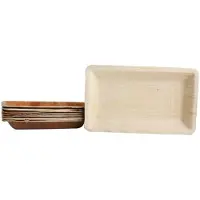 KOKA 100x rechthoekige borden van palmblad maat 15 x 25 cm