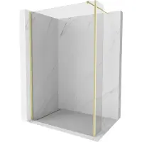 Mexen Kioto douchewand Walk-in 160 x 30 , transparant, geborsteld goud - 800-160-212-55-00-030