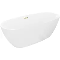 Mexen Luvo Slim vrijstaande badkuip 170 x 75 , wit, gouden overloop - 52801707500-50