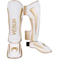 Venum Elite Standup Scheenbeschermers-Wit/Goud - L