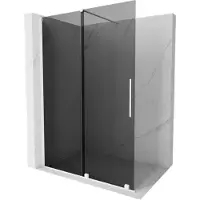 Mexen Velar schuifbare douchewand Walk-in 150 x 200 , grafiet 8 mm, wit - 871-150-000-43-20
