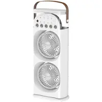 Typecat Vijfgats dubbele ventilator bevochtiger plug-in multi-positie kleurenlamp grote capaciteit slaapzaalmodel