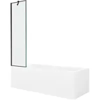 Mexen Cubik rechthoekig bad 170 x 70 met ombouw en 1-delig scherm 50 , zwart patroon - 550317070X9505007070