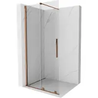 Mexen Velar schuifbare douchewand Walk-in 90 x 200 , transparant 8 mm, roze goud - 871-090-000-03-60