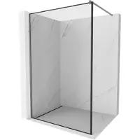 Mexen Kioto walk-in douchewand 130 x 200 , zwart frame 8 mm, geborsteld geweergrijs - 800-130-101-66-70