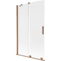 Mexen Velar badwandafscheiding 2-delig schuifbaar 110 x 150 cm, ijsbloem, geborsteld koper - 896-110-000-31-65