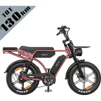 GALAXY M9 Elektrische Fiets 20 Inch Fatbike - Dubbele 35Ah EVE Accu - Tot 130 km Bereik - 250W Motor - Hydraulische Schijfremmen - Shimano 7 Versnellingen - LCD Display met NFC-Roze