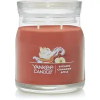 Yankee candle Sugared Cinnamon Apple Scented Signature 13oz Medium Jar 2-Wick Candle Meer dan 35 uur brandtijd