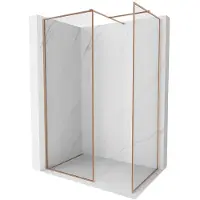 Mexen Kioto-F douchescherm Walk-in met frame 180 x 85 , transparant 8 mm, geborsteld koper - 800-180-202-04-65-085