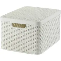Curver Style Opbergmand met deksel L - 30 liter - Wit - 44,5x33x24,8 cm