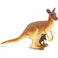 Safari Ltd. Kangaroo with Baby Figurine - Realistic 4" Hand-Painted Wildlife Toy - Educational Companion for Boys Girls & Kids Ages 3+