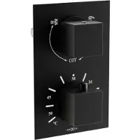 Mexen Cube thermostatische bad-douchekraan met 2 uitgangen, zwart - 77502-70