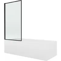 Mexen Vega rechthoekig bad 160 x 70 met omhulsel en 1-deurs scherm 80 , zwart patroon - 550116070X9308017070
